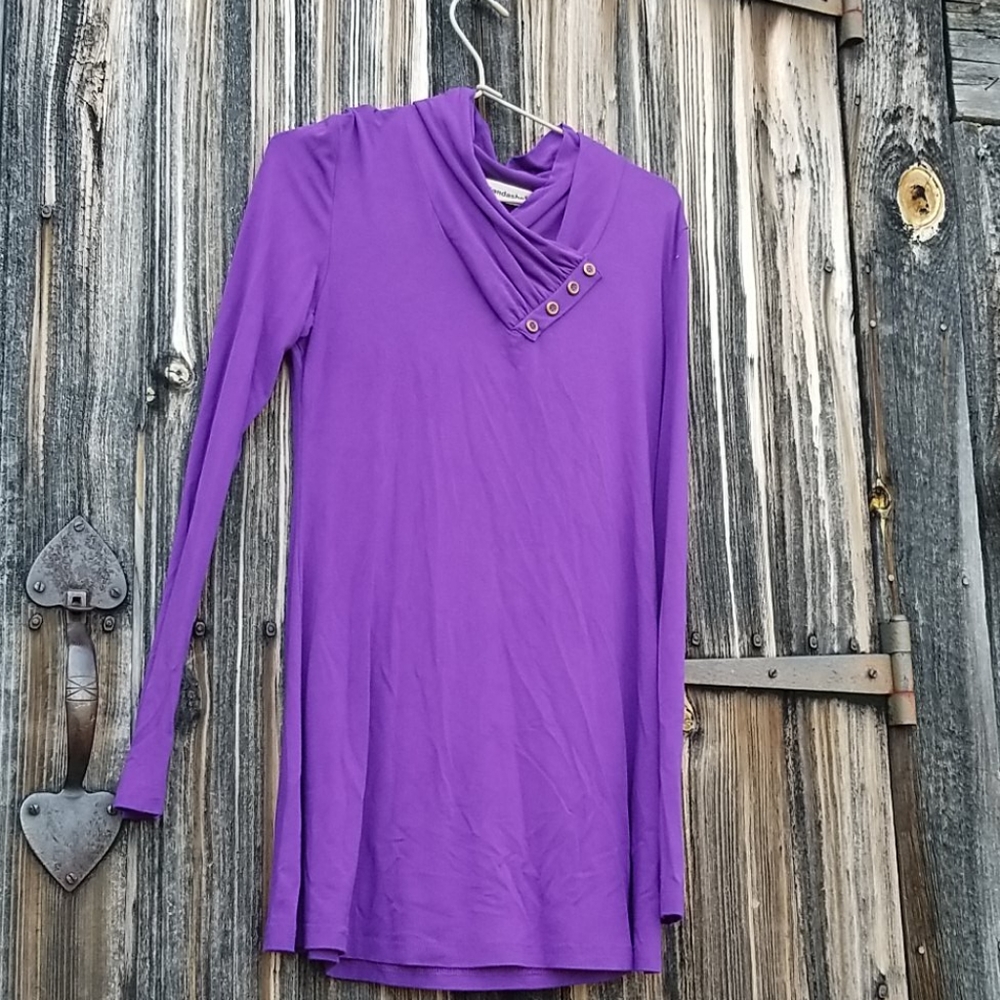 3 for $20 Bundle ~NANDASHE M Cowl Neck Tunic blouse purple
